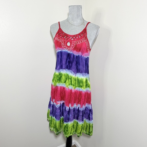 Isla bonita Dresses & Skirts - Isla bonita tie-dye summer dress tie-dye beach coverup in Pink